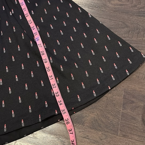 Maison Jules Sleeveless Fit & Flare Midi Dress,zipper back,lipstick pattern - Picture 7 of 9